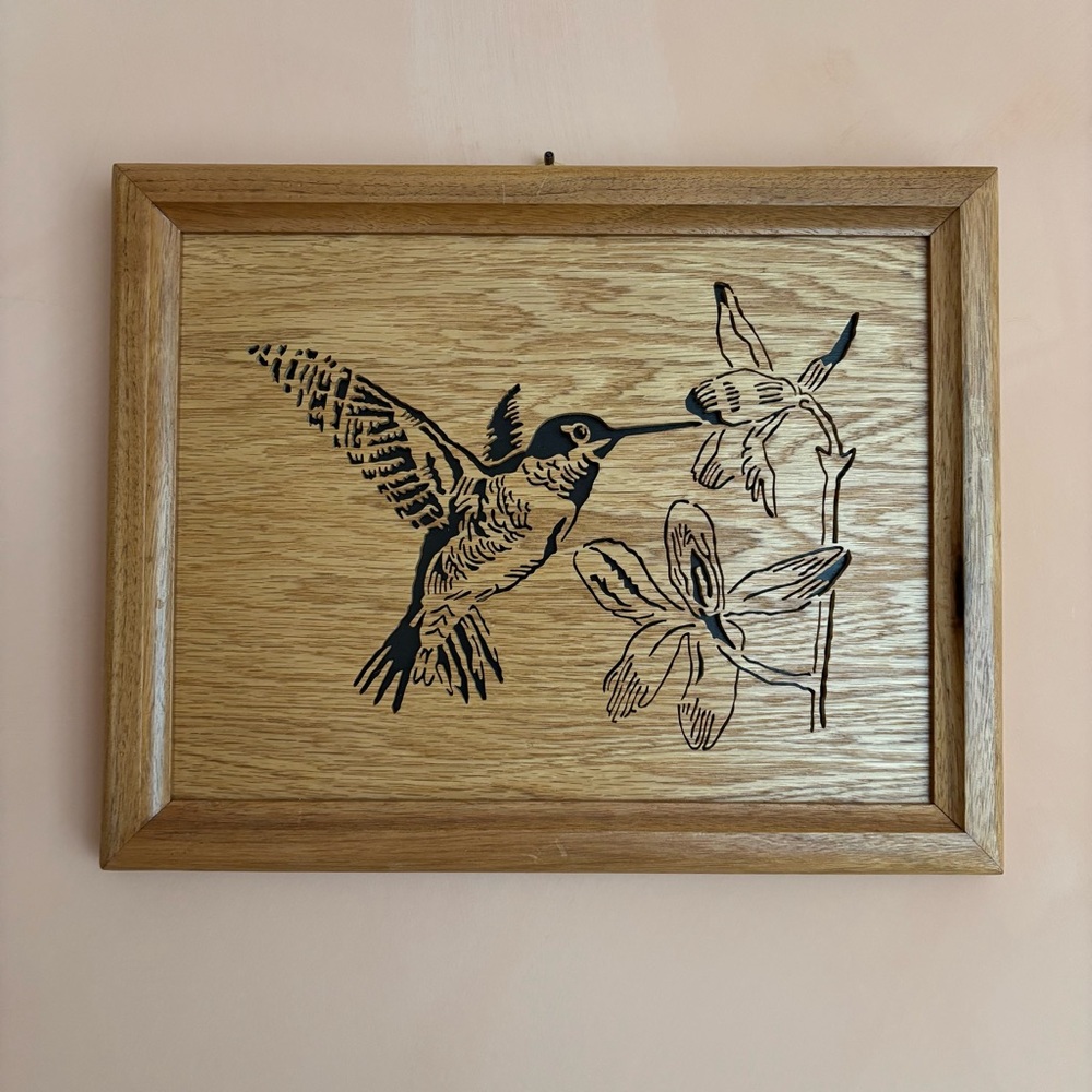 Hummingbird Scroll Saw Wooden Artwork Country Nature Decor